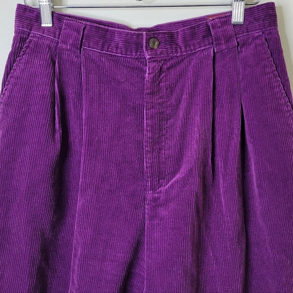 Vintage 90s American Eagle Corduroy Bermuda Shorts | High Rise Purple 31 - Picture 3 of 8